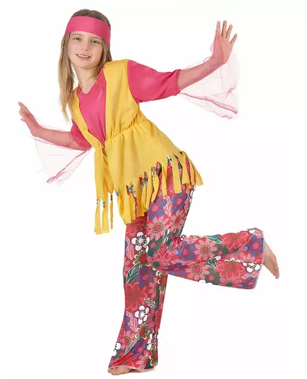 Déguisement hippie muticolore fille, Taille: 4–6 ans (110–120 cm), image 2