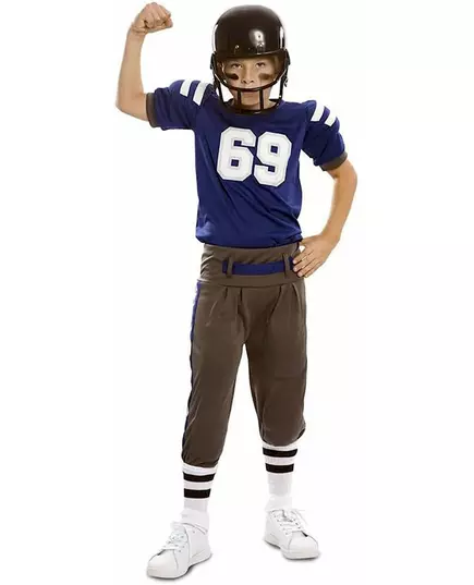 Blauw American football-spelerkostuum voor kinderen, Maat: 5–6 jaar (105–121 cm), image 2