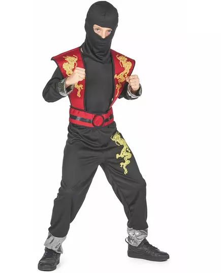 Gele en rode draak ninja outfit voor jongens, Maat: 7–9 jaar (120–130 cm), image 2