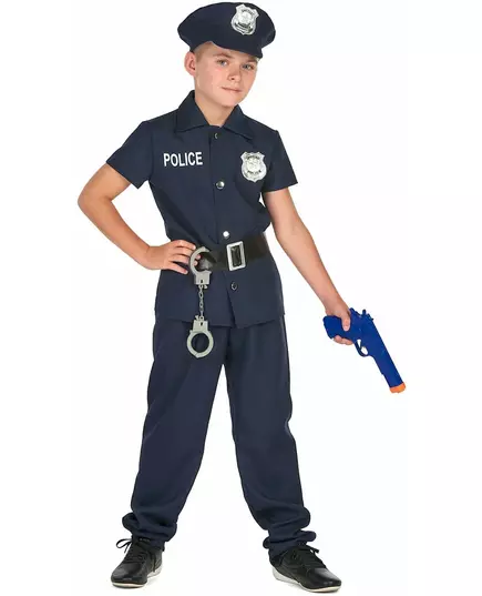 Déguisement policier à manches courtes enfant, Taille: 10–12 ans (130–140 cm), image 2