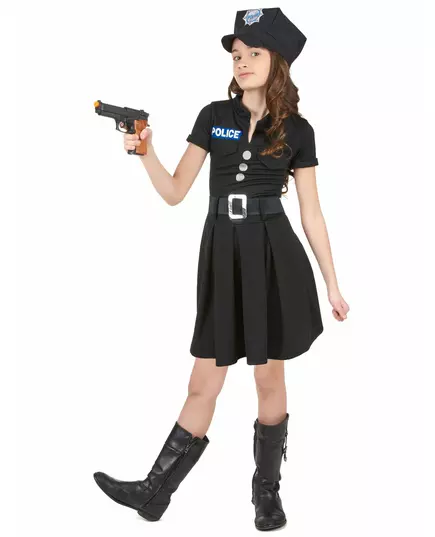 Déguisement policière robe noire fille, Taille: 10–12 ans (130–140 cm), image 2