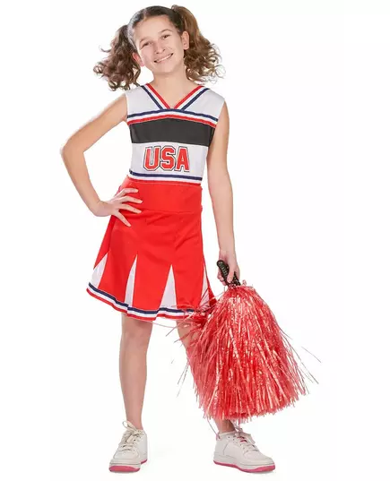 Déguisement pompom girl USA fille, Taille: 9 ans (125–135 cm), image 2