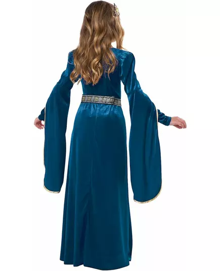 Middeleeuwse prinses vermomming luxe fluweel meisje, Maat: 10–12 jaar (148 cm), image 2