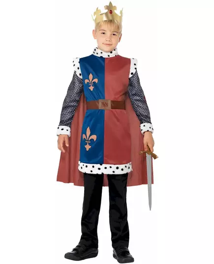 Middeleeuwse edele koning kostuum voor jongens, Maat: 4–6 jaar (115/128 cm), image 2