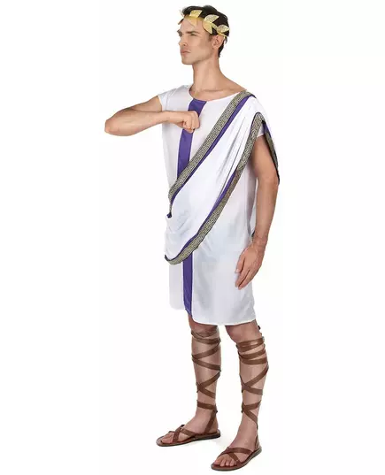 Wit en paars Romeins kostuum voor mannen, image 2