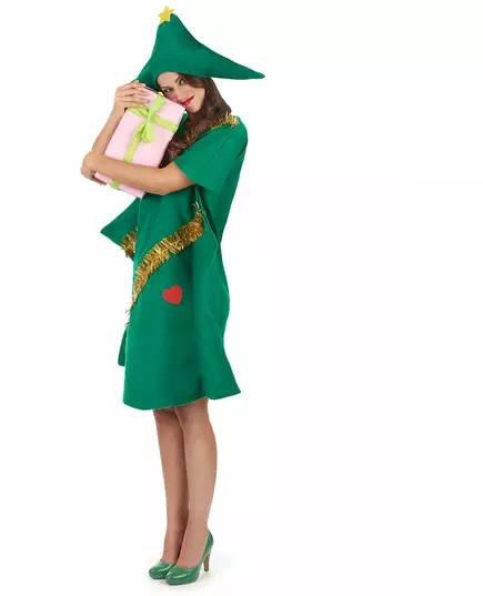 Déguisement sapin décoré humoristique femme Noël, image 2