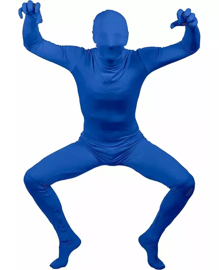 Blauw Second Skin kostuum voor volwassenen, Maat: Medium, image 2