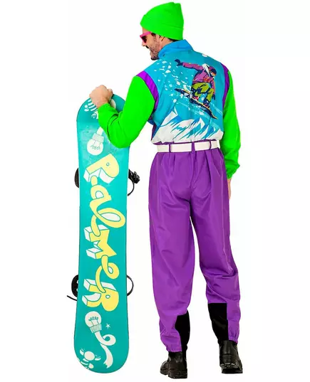 Neon snowboardkostuum voor volwassenen, Maat: Small, image 2