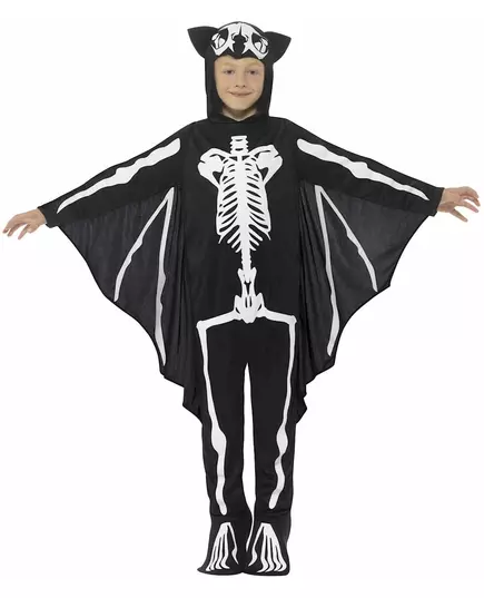 Vleermuis skelet kostuum voor kinderen, Maat: 7–9 jaar (130/143 cm), image 2