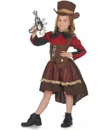 Déguisement steampunk luxe fille, Taille: 7–9 ans (120–130 cm), image 2