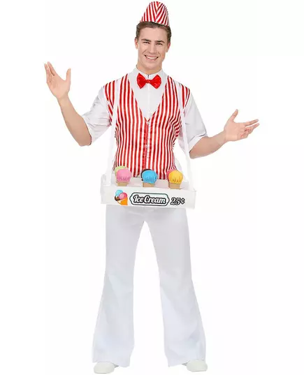 Déguisement vendeur crème glacée homme, Taille: Medium/Large, image 2