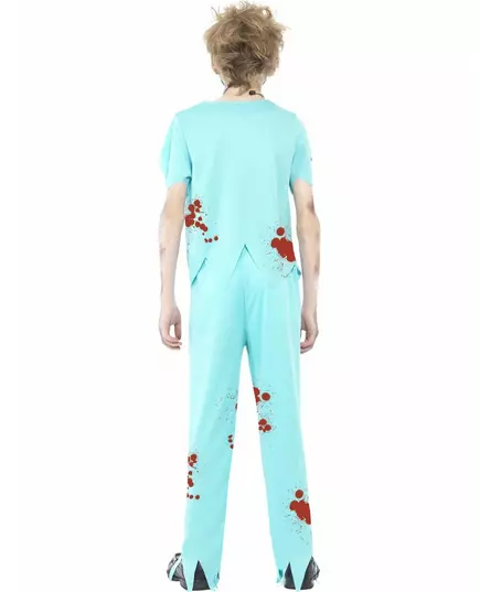 Zombie skelet dokter kostuum voor kinderen, Maat: 10–12 jaar (145/158 cm), image 2