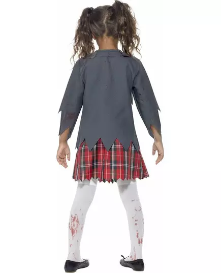 Zombie schoolmeisje Halloween kostuum voor kinderen, Maat: 7–9 jaar (130/143 cm), image 2