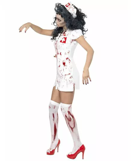 Déguisement zombie infirmière femme Halloween, Taille: X-Small, image 2