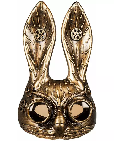Goudkleurig Steampunk konijn masker voor volwassenen, image 2