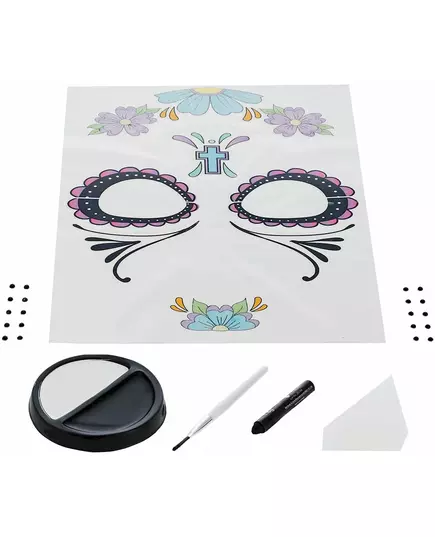 Kit maquillage fleurs bleues femme Dia de los muertos, image 2