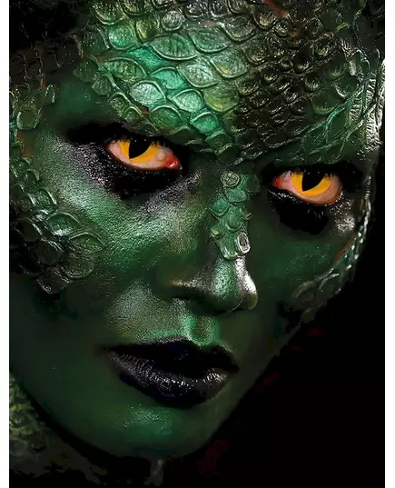 Lentilles de contact fantaisie jaunes à motif yeux de reptile pour adultes, image 2