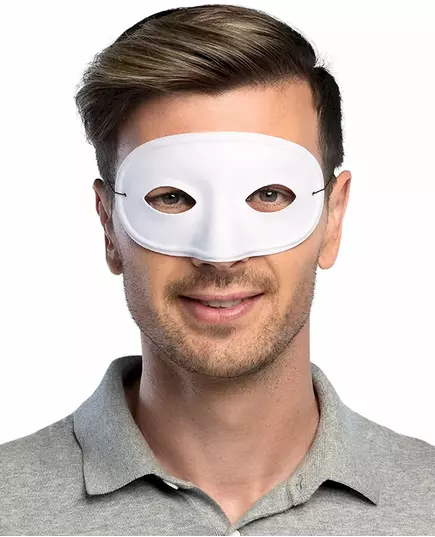 Wit venetiaans plastic oogmasker voor volwassenen, image 2
