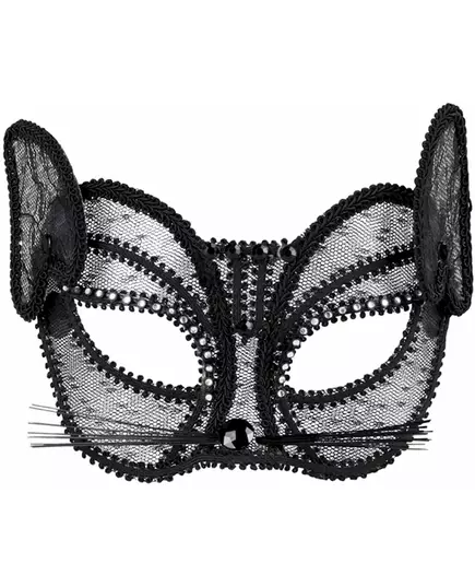 Loup chat en dentelle noire femme, image 2