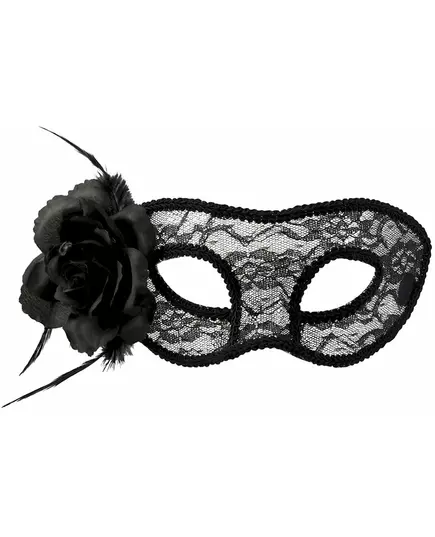 Zwart kanten masker met roos voor vrouwen, image 2