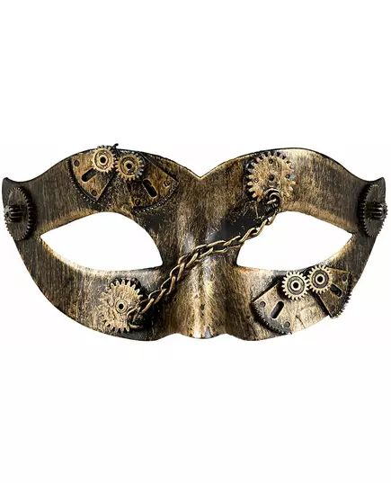 Loup steampunk rouages dorés femme, image 2