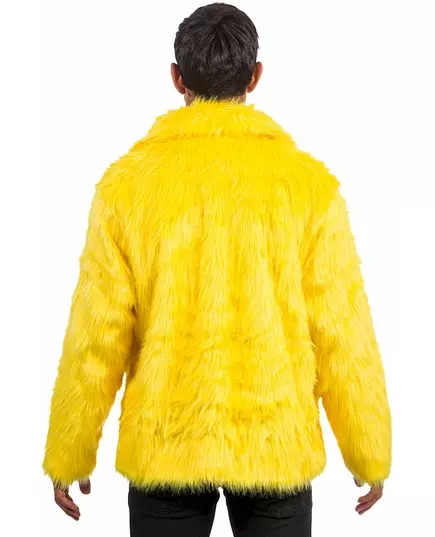 Geel bontjas voor volwassenen, Maat: Large, image 2