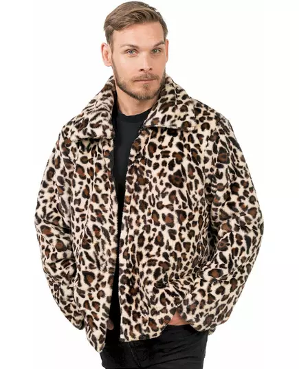 Manteau en fausse fourrure léopard adulte, Taille: Large, image 2