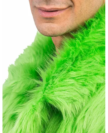 Groen bontjas voor volwassenen, Maat: Large, image 2