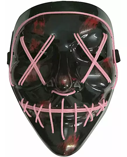 Masque led lumineux fuchsia adulte, image 2