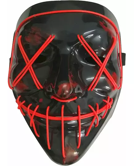 Masque led lumineux rouge adulte, image 2