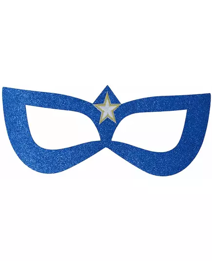 Masque super héroïne bleue avec étoile dorée adulte, image 2