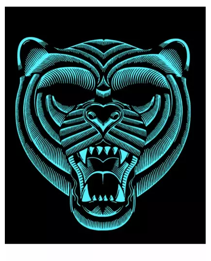 Masque tigre à LED réactives adulte, image 2