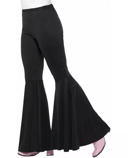Pantalon disco noir pattes d'élephant femme, Taille: One Size, image 2