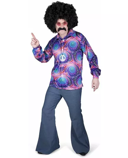 Psychedelisch disco overhemd voor heren, Maat: X-Large, image 2