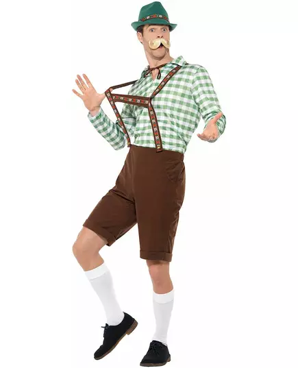 Groen en bruin Beiers kostuum voor volwassenen, Maat: Large, image 2