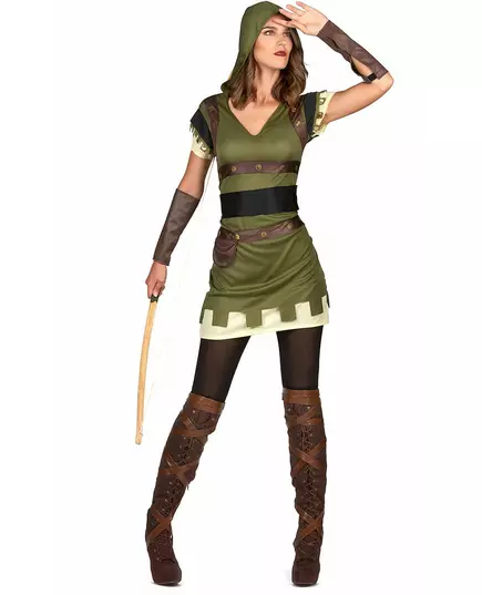 Déguisement archer vert des bois femme, Taille: Medium, image 2