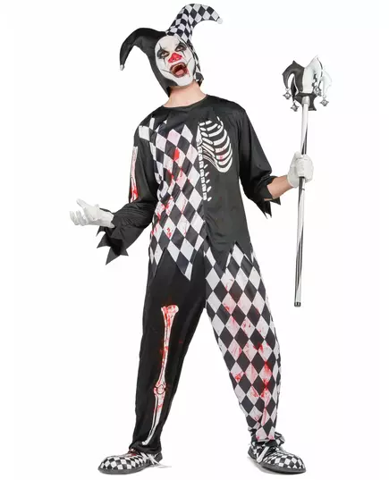 Déguisement arlequin ensanglanté homme, Taille: L, image 2