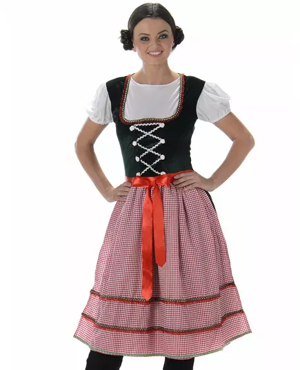 Déguisement Bavaroise robe longue femme, Taille: Medium, image 2