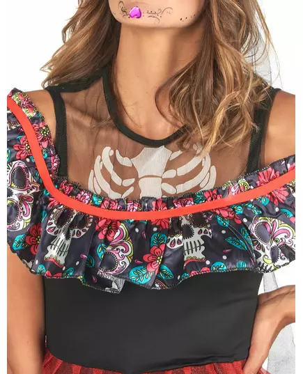Déguisement Dia de los Muertos femme, Taille: X-Small, image 2