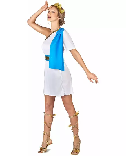 Blauw Griekse keizerin kostuum voor vrouwen, Maat: Medium, image 2