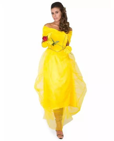 Gele prinses kostuum voor vrouwen, Maat: Large, image 2