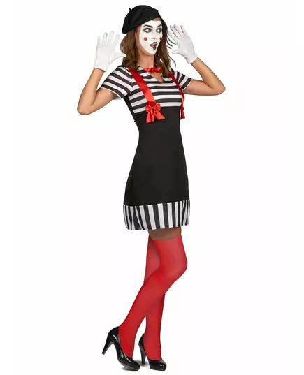 Déguisement mime femme, Taille: Medium, image 2