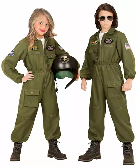 Déguisement pilote de combat garçon, Taille: 14–16 ans (164 cm), image 2