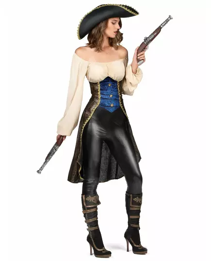 Déguisement pirate marron femme, Taille: Large, image 2