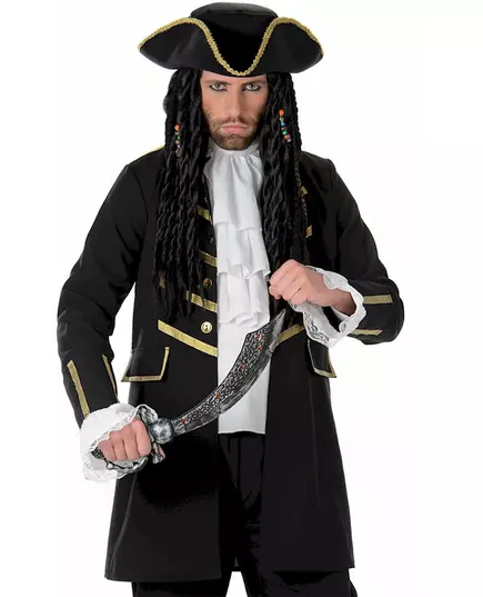 Déguisement pirate noir et doré homme, Taille: X-Large, image 2