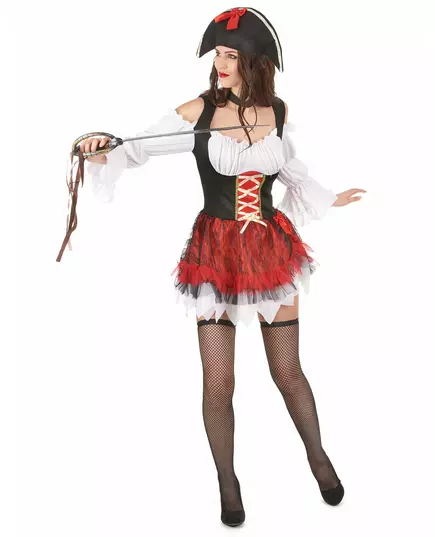 Sexy piraten outfit met tule rok voor dames, Maat: Medium/Large, image 2