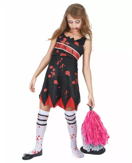 Déguisement pompom girl zombie fille Halloween, Taille: 13–15 ans (XL), image 2