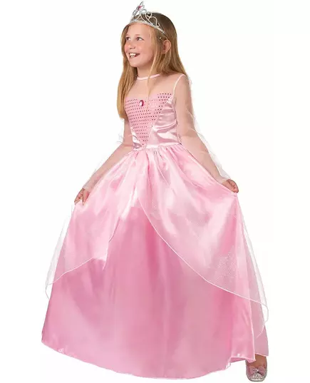 Lange satijn roze prinsessen jurk voor meisjes, Maat: 7–9 jaar (120–130 cm), image 2