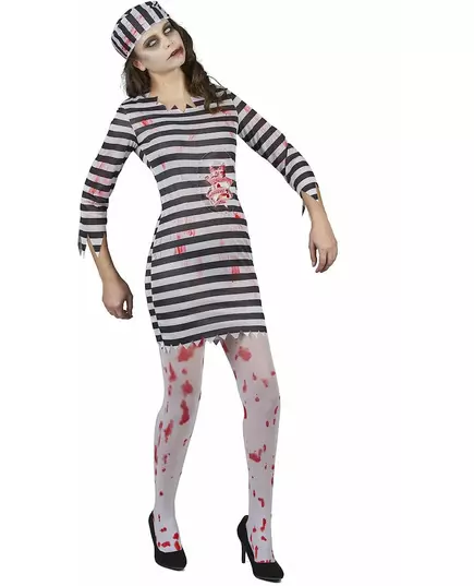 Déguisement effrayant prisonnière zombie femme, Taille: Medium, image 2