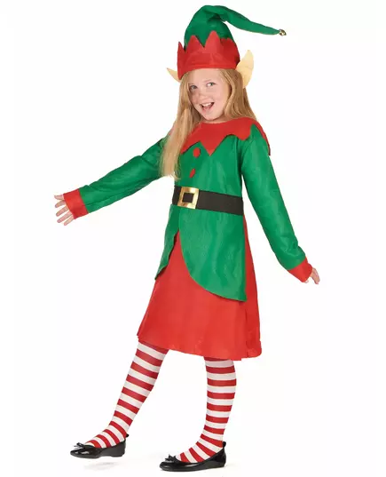Déguisement robe elfe de Noël fille, Taille: 10–12 ans (L), image 2
